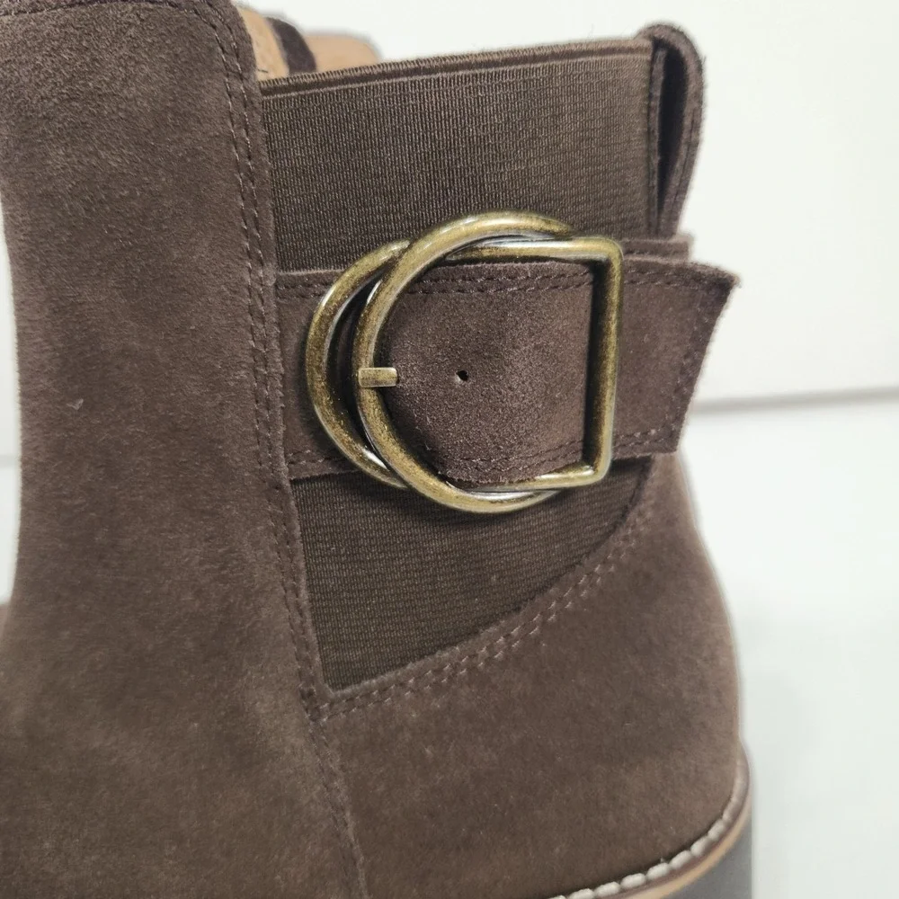 Blondo Dakota Womens Java Brown Suede Waterproof Bootie Size 8M